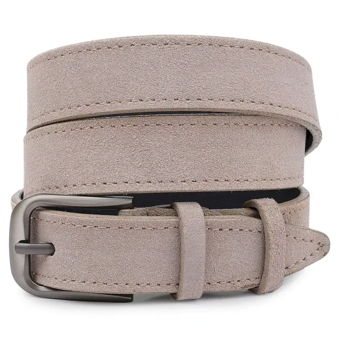 Замшевий ремінь для жінок Vintage 20780 Сірий