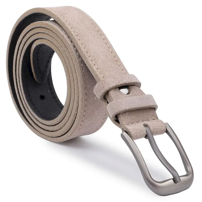 Замшевий ремінь для жінок Vintage 20780 Сірий