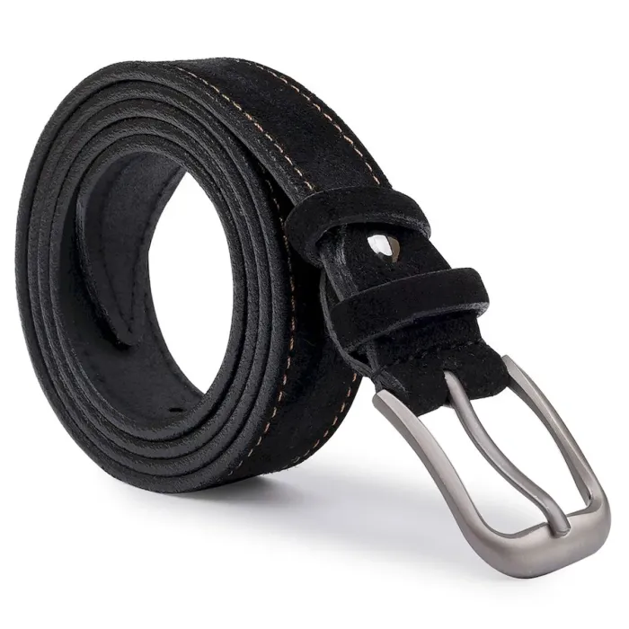 Замшевий ремінь унісекс Vintage 20781 Чорний