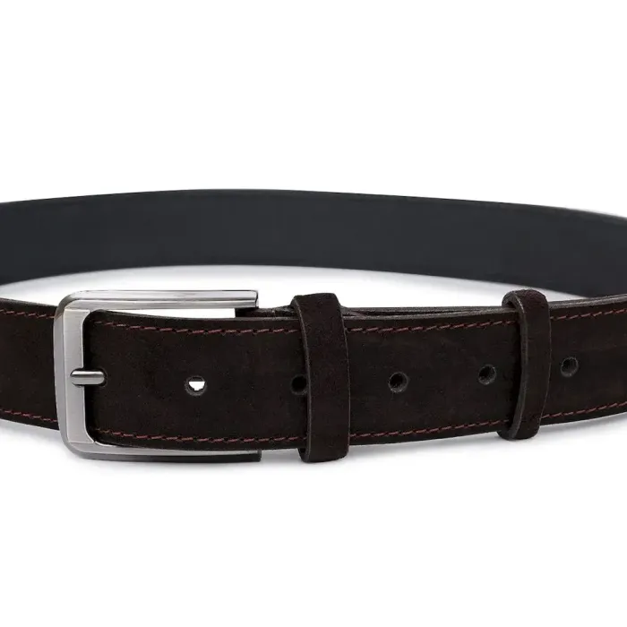 Замшевый стильный мужской ремень Vintage 20734 Коричневый