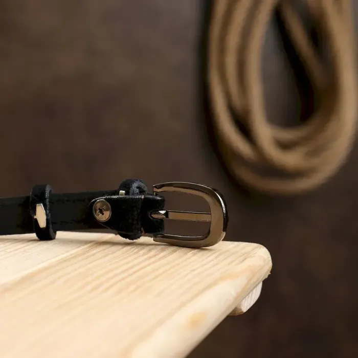 Замшевий жіночий ремінь Vintage 20764 Чорний