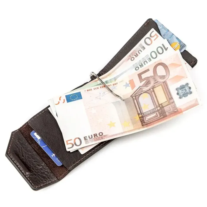 Затискач для грошей GRANDE PELLE 11150 Темно-коричневий