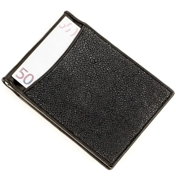 Зажим для денег STINGRAY LEATHER 18293 из натуральной кожи морского ската Черный