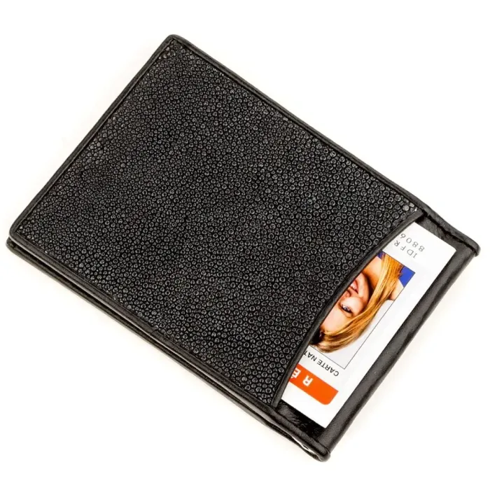 Зажим для денег STINGRAY LEATHER 18293 из натуральной кожи морского ската Черный
