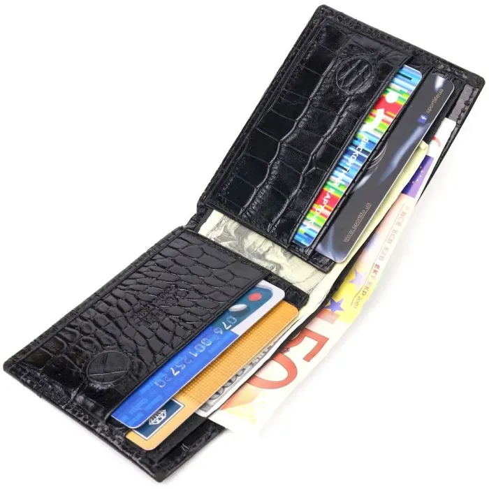 Зажим из натуральной фактурной кожи CANPELLINI 21520 Черный