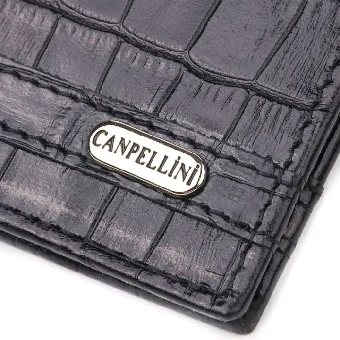 Зажим из натуральной фактурной кожи CANPELLINI 21520 Черный