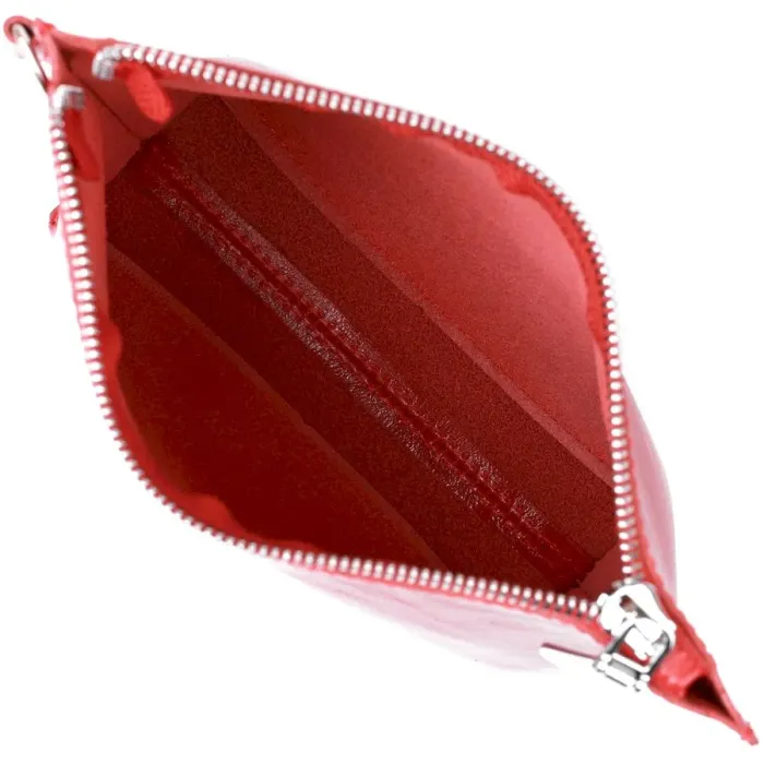 Женская глянцевая косметичка из натуральной кожи Shvigel 16410 Красный