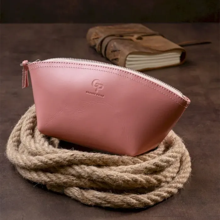 Жіноча косметичка зі шкіри Amelin GRANDE PELLE 11299 Пудра