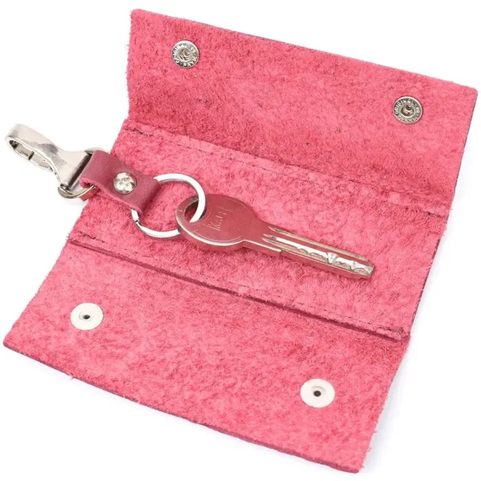 Жіноча шкіряна ключниця на кнопках GRANDE PELLE 11640 Марсала