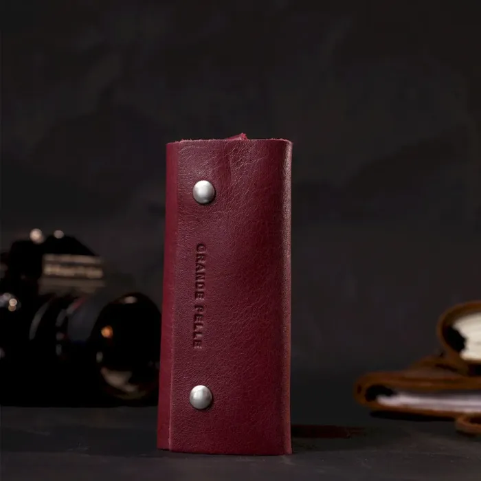 Жіноча шкіряна ключниця на кнопках GRANDE PELLE 11640 Марсала