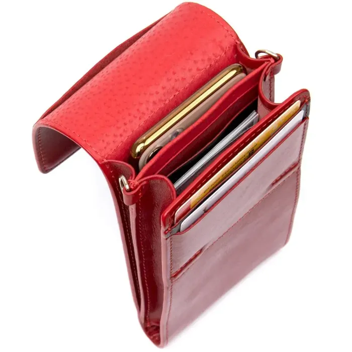 Жіноча шкіряна сумка-гаманець GRANDE PELLE 11441 Червоний