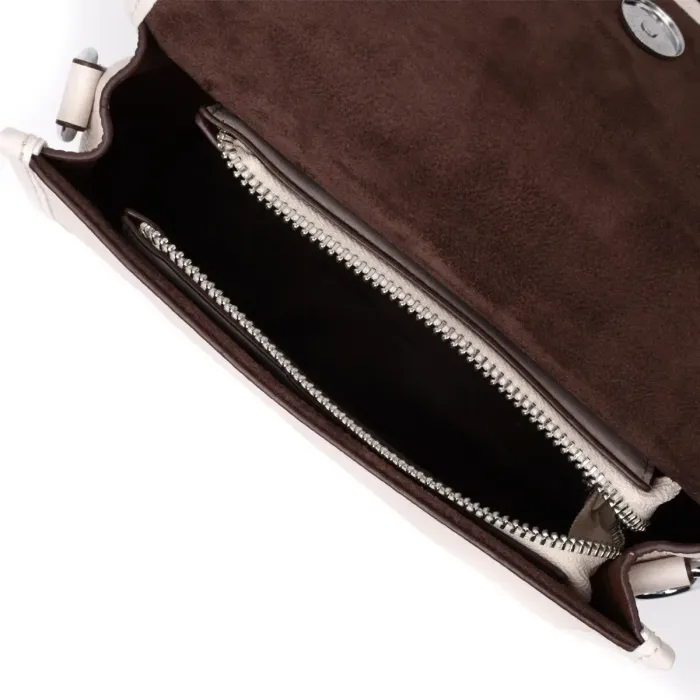 Жіноча шкіряна сумка із напівкруглим клапаном Vintage 22258 Біла