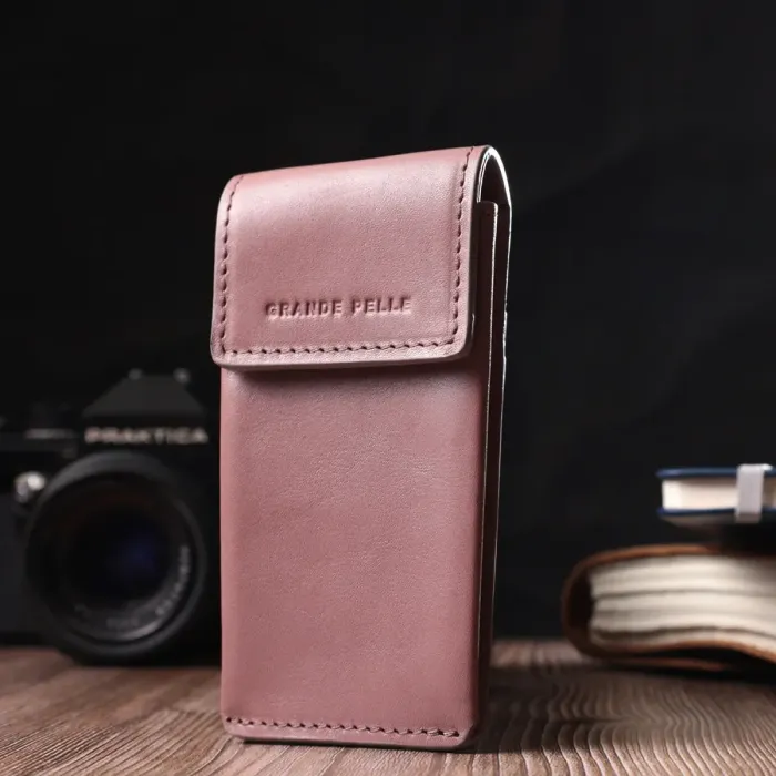 Жіноча незвичайна ключниця у вигляді футляра з натуральної шкіри GRANDE PELLE 22571