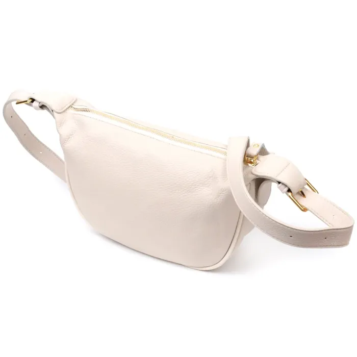 Жіноча напівкругла сумка з однією плечевою лямкою з натуральної шкіри Vintage 22371