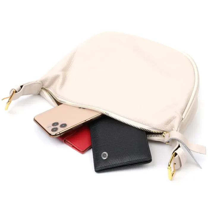 Жіноча напівкругла сумка з однією плечевою лямкою з натуральної шкіри Vintage 22371