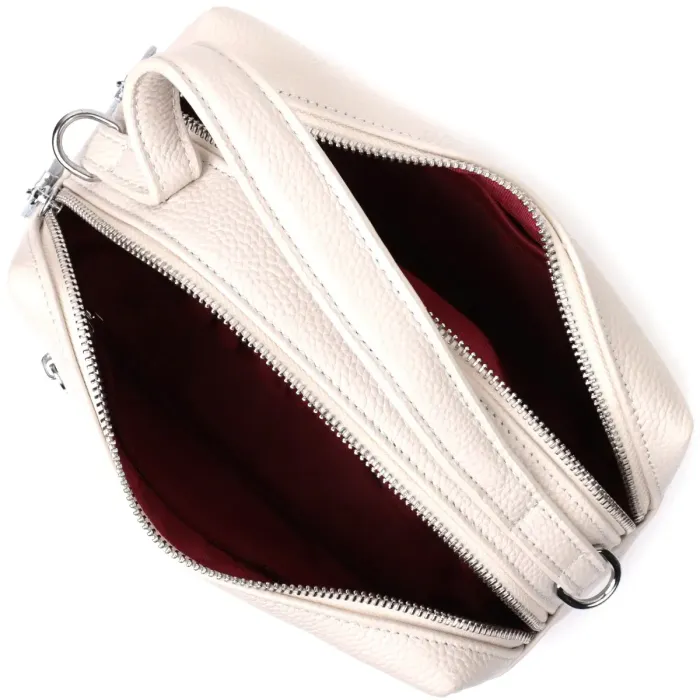 Жіноча прямокутна сумка на два відділення з натуральної шкіри Vintage 22344