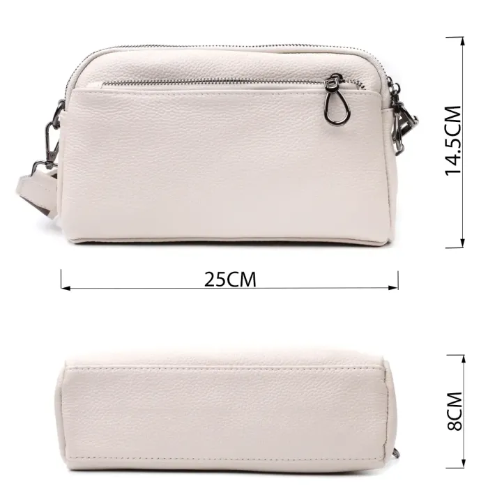 Жіноча прямокутна сумка з кишенями з натуральної шкіри Vintage 22598