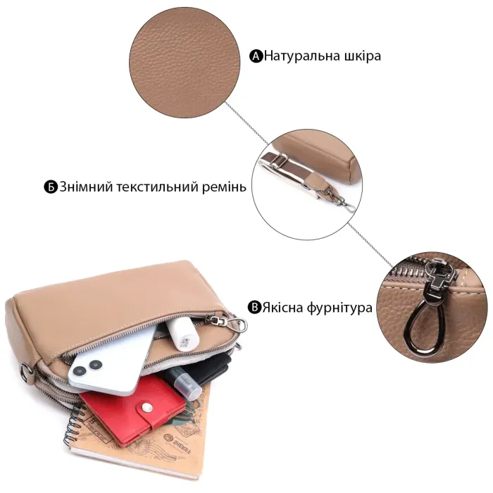 Жіноча стильна сумка з натуральної шкіри Vintage 22599