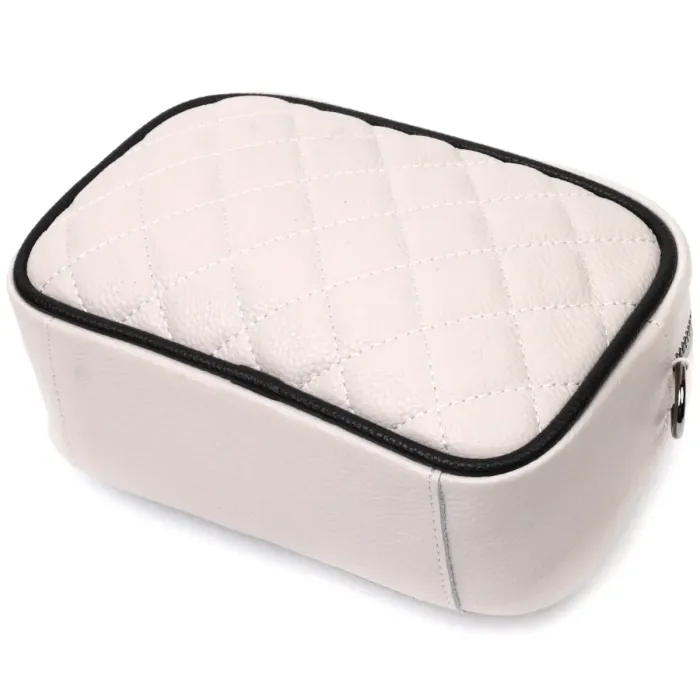 Женская сумка через плечо на одно отделение из натуральной кожи Vintage 22383 Белая