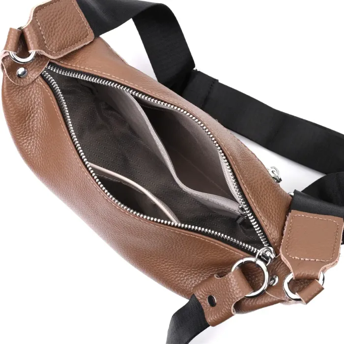 Жіноча сумка з натуральної шкіри через плече з незвичайним бігунком брелок Vintage 22619