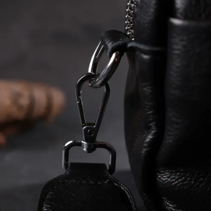 Жіноча сумка з натуральної шкіри Vintage 22436 Чорна