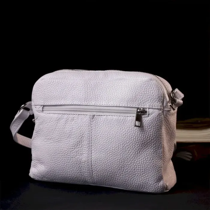Жіноча сумка крос-боді із натуральної шкіри GRANDE PELLE 11650 Біла