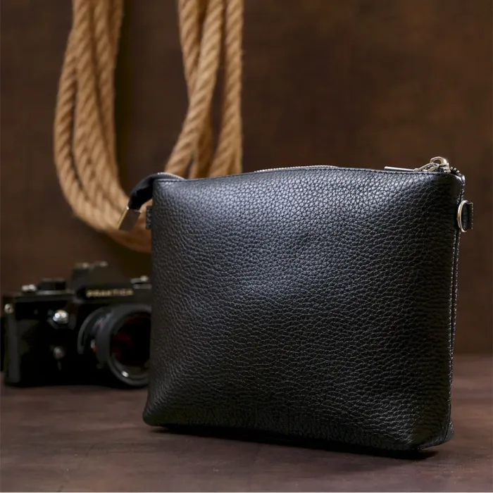 Жіноча сумка крос-боді з натуральної шкіри Shvigel 16341 Чорний