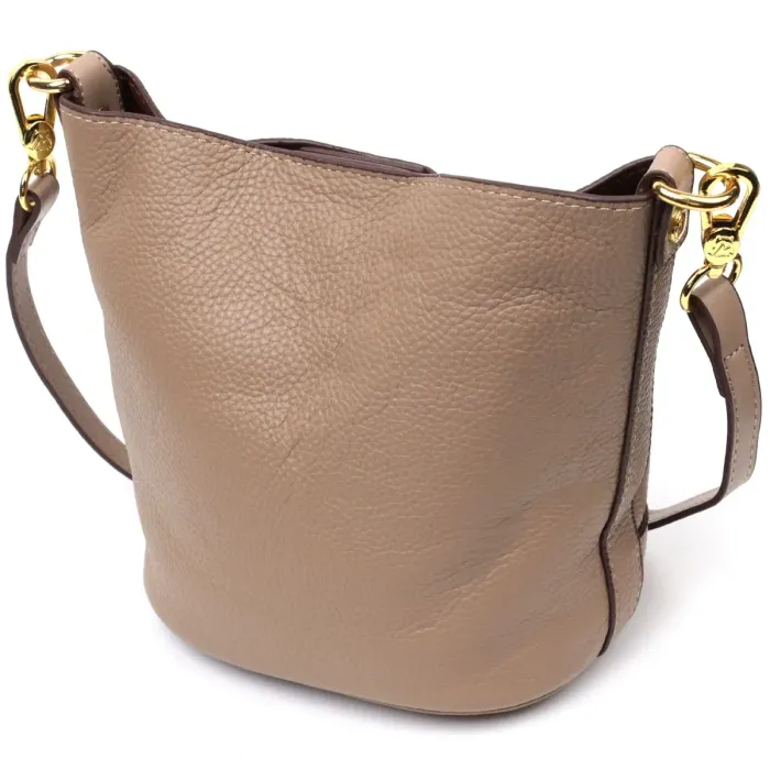 Жіноча сумка з автономною косметичкою всередині з натуральної шкіри Vintage 22364