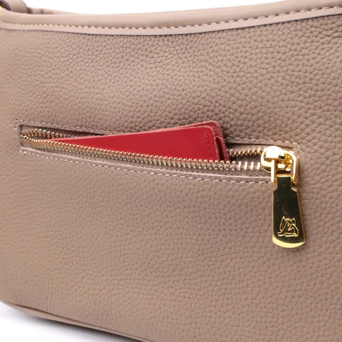 Женская сумка с двумя съемными ручками из натуральной кожи Vintage 22632 Бежева