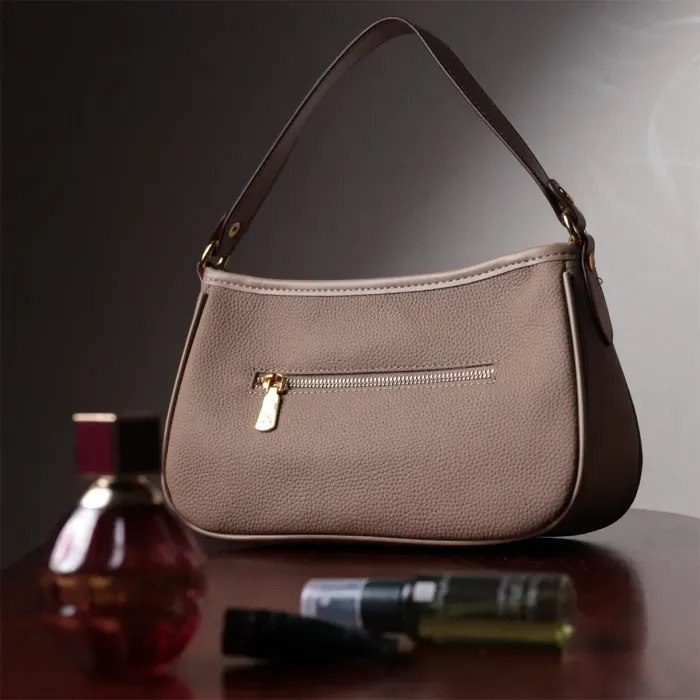 Женская сумка с двумя съемными ручками из натуральной кожи Vintage 22632 Бежева