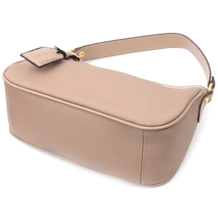 Женская сумка с двумя съемными ручками из натуральной кожи Vintage 22632 Бежева