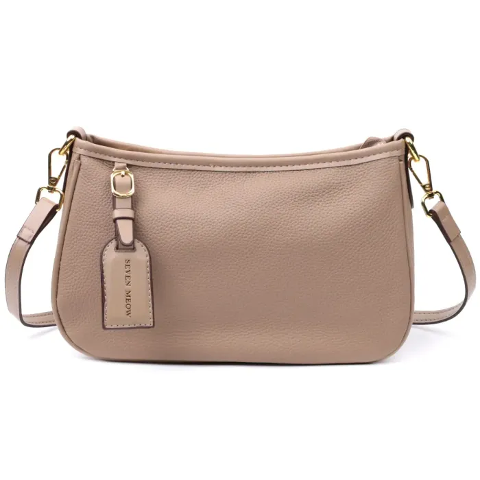 Женская сумка с двумя съемными ручками из натуральной кожи Vintage 22632 Бежева