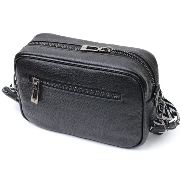 Жіноча сумка з палітуркою з натуральної шкіри Vintage 22406 Чорна