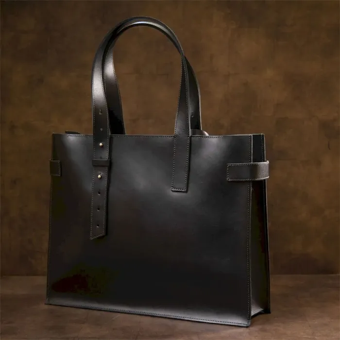 Женская сумка-шопер из натуральной кожи GRANDE PELLE 11436 Черный