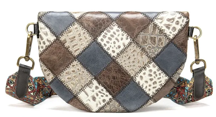 Жіноча поясна шкіряна сумка 20342 Vintage Різнокольорова