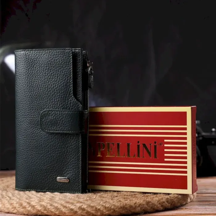 Жіночий великий вертикальний гаманець з натуральної шкіри CANPELLINI 21643 Зелений