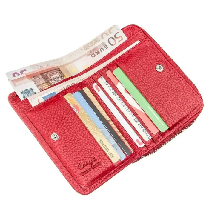 Жіночий гаманець на блискавці KARYA 17394 Червоний