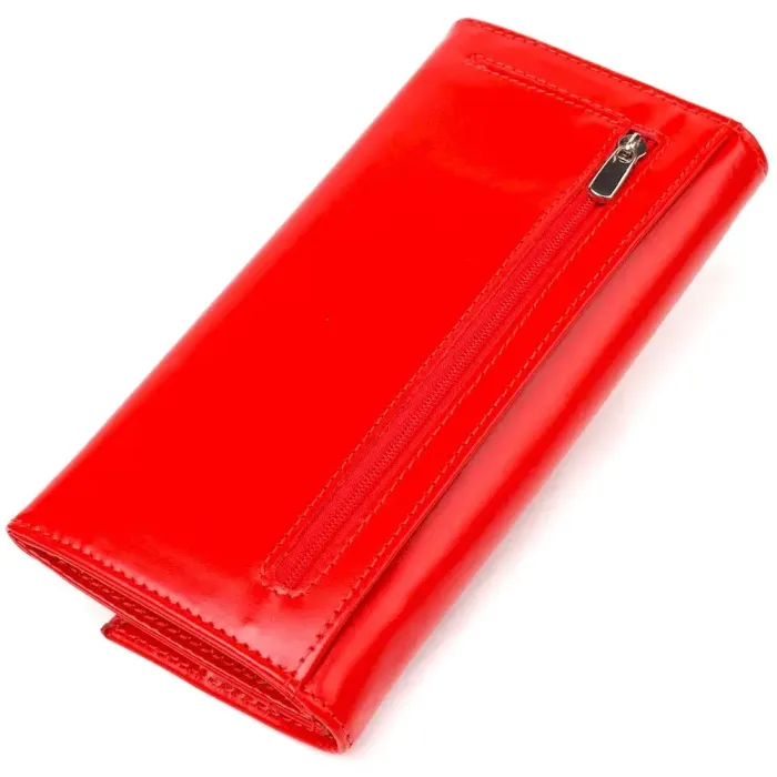 Жіночий яскравий гаманець з натуральної гладкої шкіри CANPELLINI 21626 Червоний