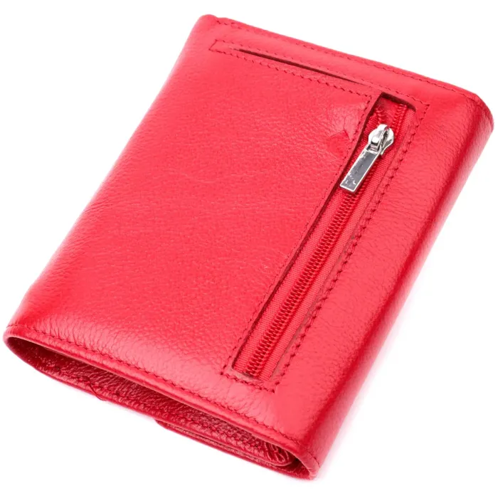 Жіночий яскравий гаманець із монетницею з натуральної шкіри ST Leather 19493 Червоний