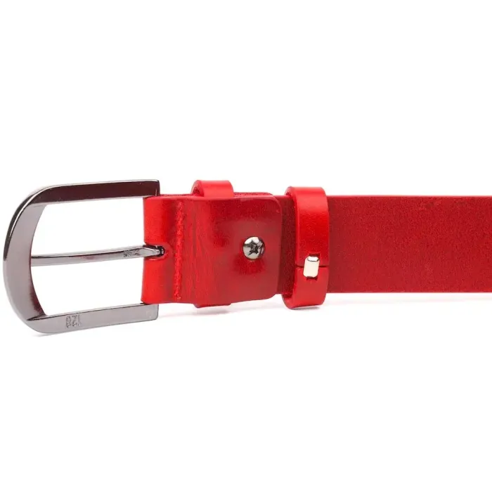 Жіночий яскравий ремінь із натуральної шкіри Grande Pelle 21457 Червоний
