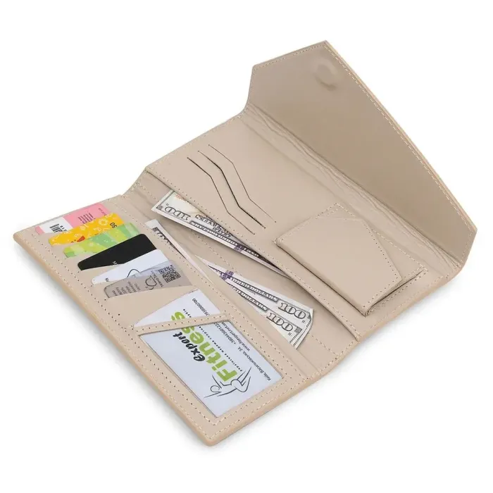 Класичний жіночий гаманець GRANDE PELLE 11521 Бежевий