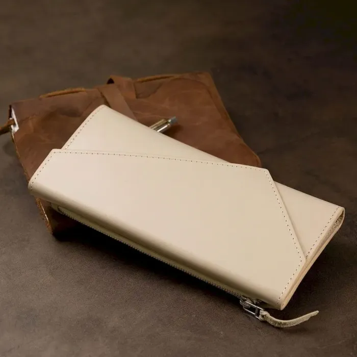 Класичний жіночий гаманець GRANDE PELLE 11521 Бежевий