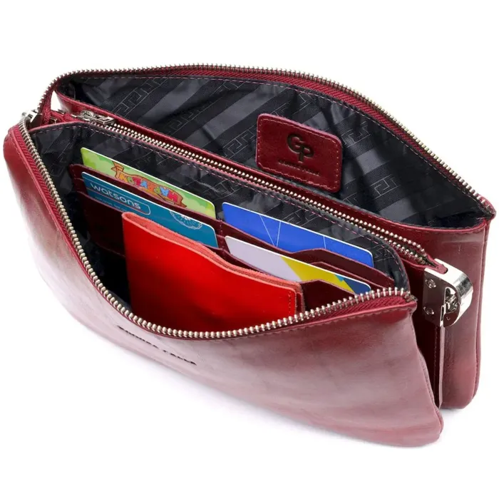 Жіночий клатч із натуральної шкіри GRANDE PELLE 11633 Марсала