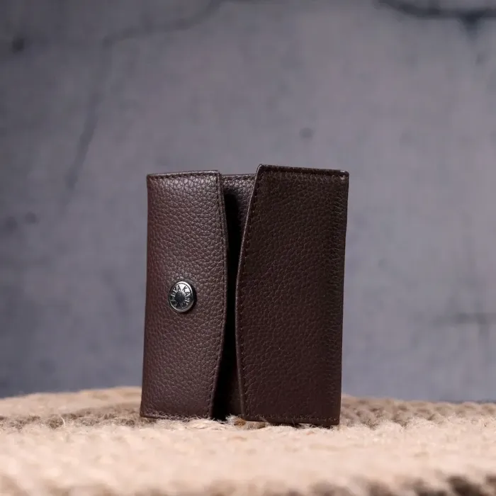 Женский компактный кошелек из натуральной кожи KARYA 21341 Коричневый