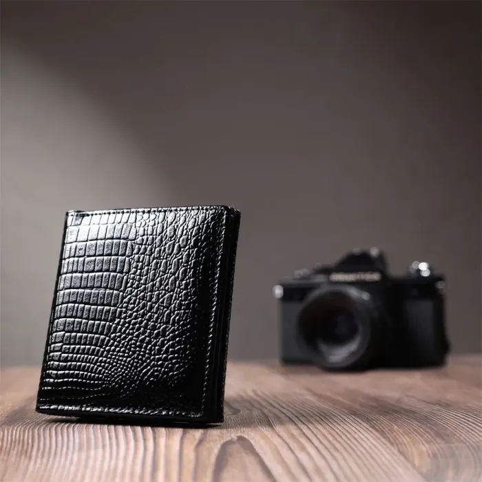 Комплектний жіночий гаманець з натуральної лакованої шкіри ST Leather 22688 Чорний