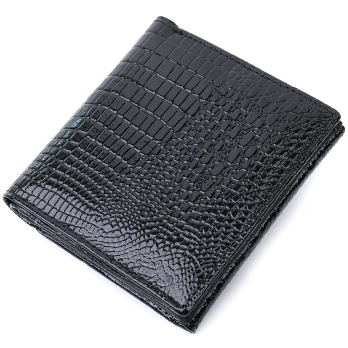 Комплектний жіночий гаманець з натуральної лакованої шкіри ST Leather 22688 Чорний