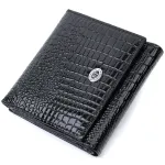 Комплектний жіночий гаманець з натуральної лакованої шкіри ST Leather 22688 Чорний
