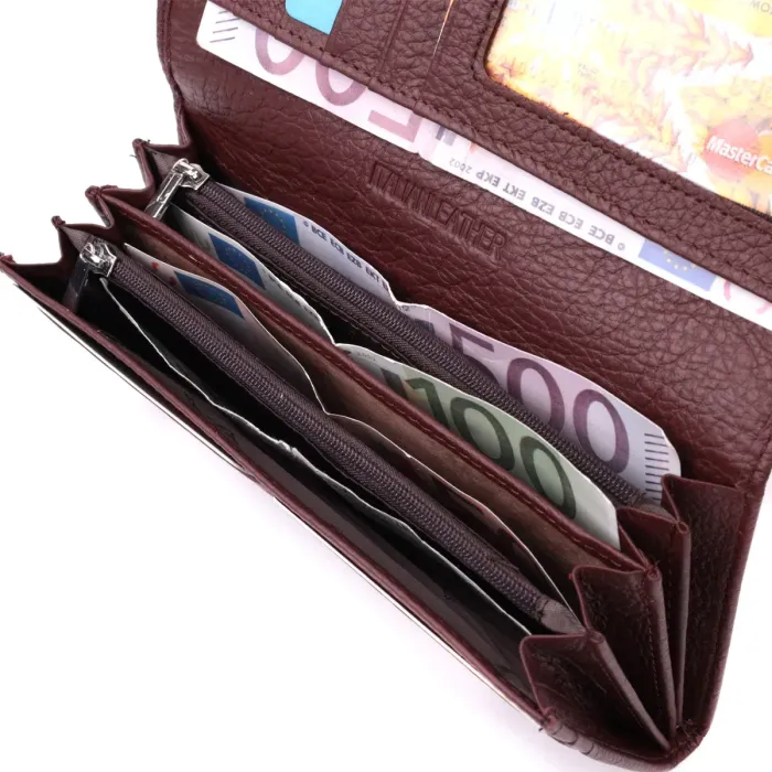 Женский кошелек горизонтального формата из натуральной кожи ST Leather 22515 Бордовый