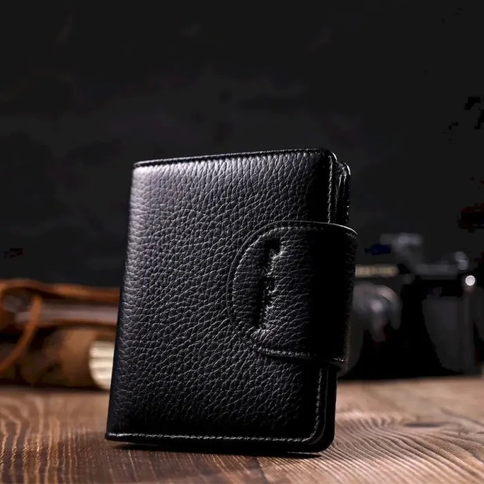 Жіночий гаманець із натуральної шкіри в класичному чорному кольорі Tony Bellucci 21987 Чорний