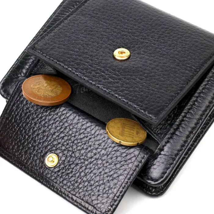 Жіночий гаманець із натуральної шкіри в класичному чорному кольорі Tony Bellucci 21987 Чорний